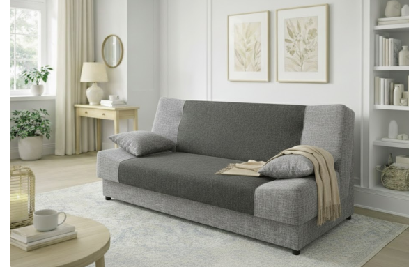 WERSALKA kanapa rozkładana JAŚ grafitowo-szary melanż